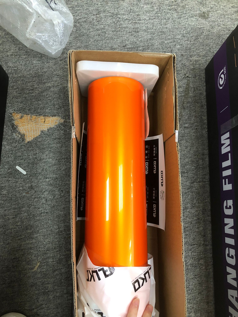Gloss Metallic Fiery Orange Car Vinyl Wrap PET  review g20.ocky 01