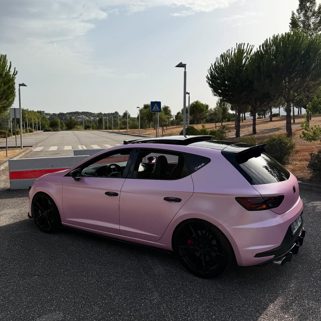 Matte Satin Bubblegum Pink Car Vinyl Wrap review aw_5f_ 02