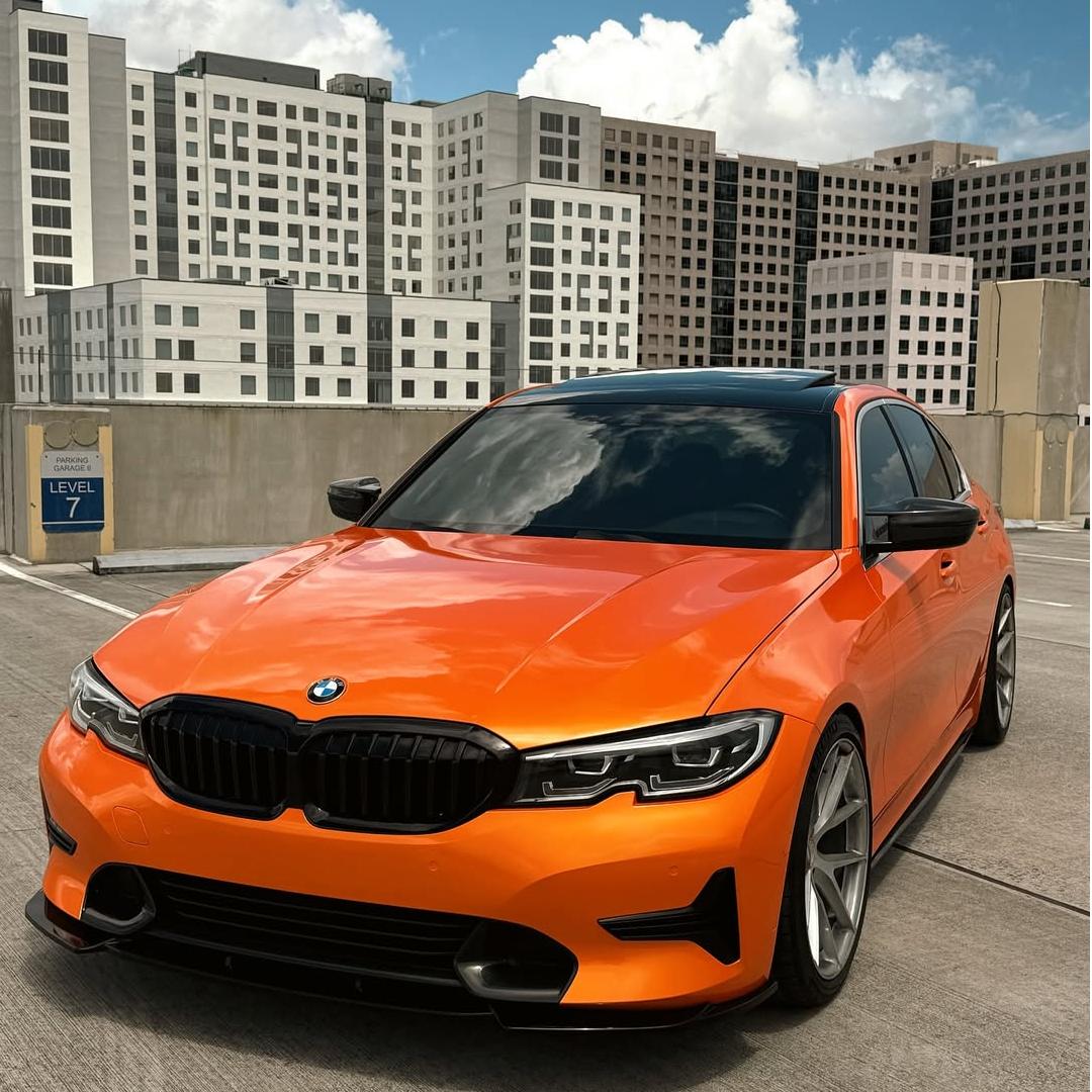 Gloss Metallic Fiery Orange Car Vinyl Wrap PET  review g20.ocky 02