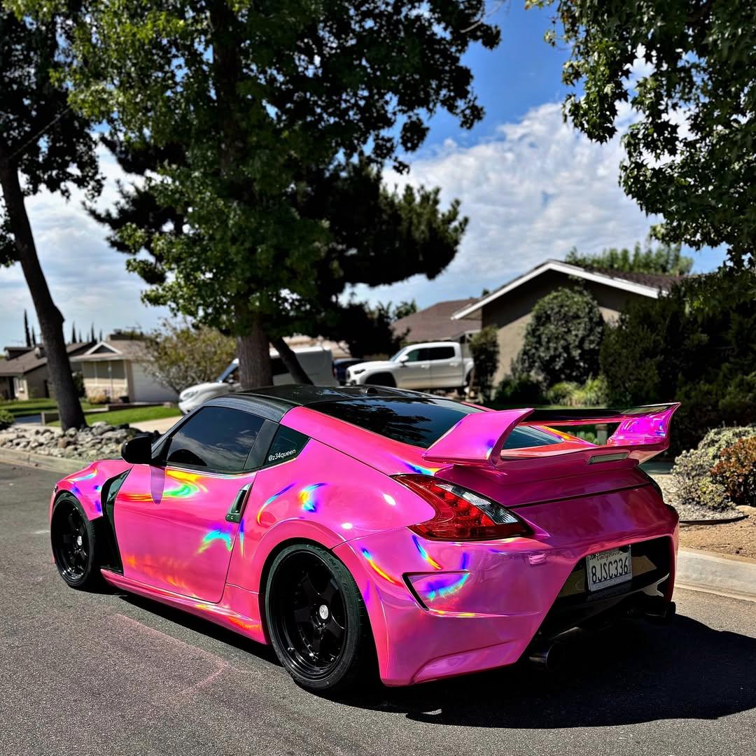 Gloss Pink Holographic Chrome Laser Car Vinyl Wrap Coupe BMW review z34queen 05