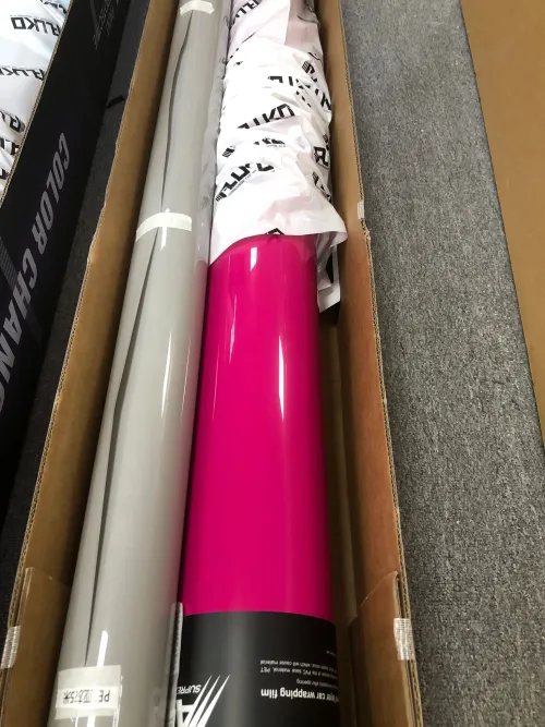 Gloss Crystal Rose Red Car Vinyl Wrap PET review 