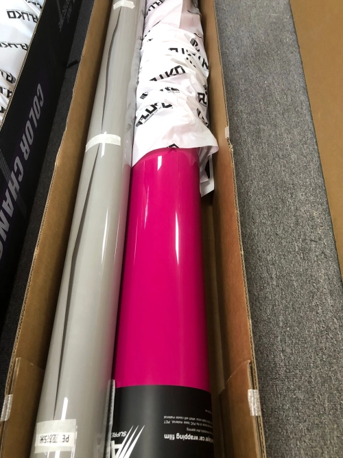 Gloss Crystal Rose Red Car Vinyl Wrap PET review 