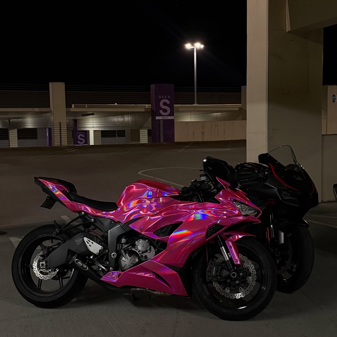 Gloss Pink Holographic Chrome Laser Car Vinyl Wrap Coupe BMW review kitysaki 01