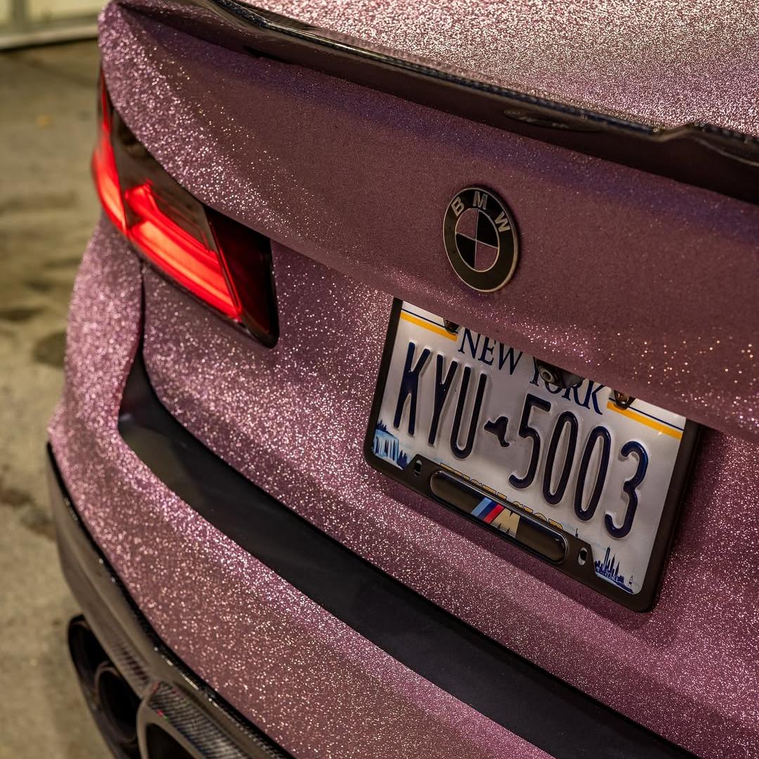 Matte Diamond Glitter Pink Car Vinyl Wrap review justkuzzz_custom 04