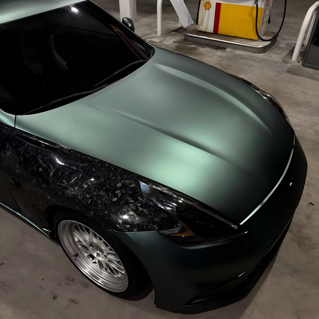 Matte Metallic Satin Hunter Green Car Vinyl Wrap review wrappedbymelly 02