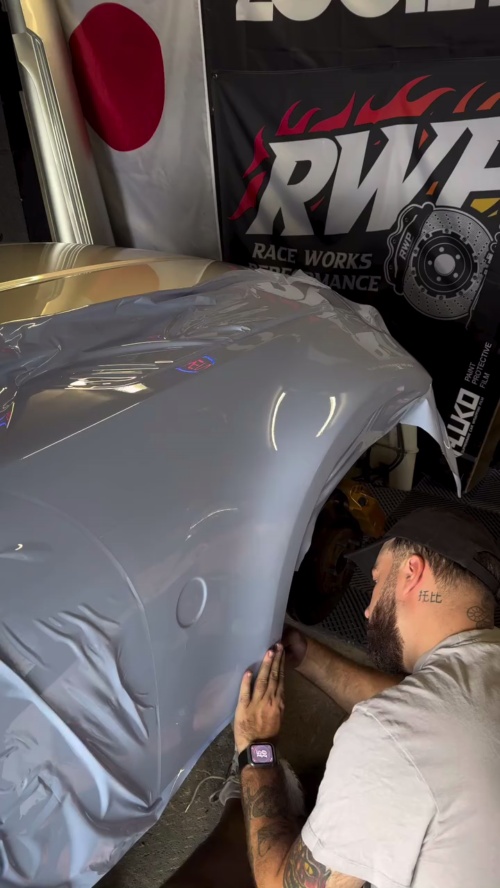 Gloss Macaron Baby Blue Car Vinyl Wrap PET review 