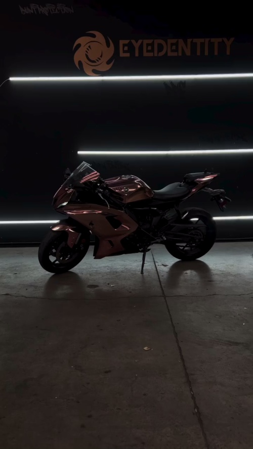 Gloss Mirror Chrome Rose Gold Car Vinyl Wrap PET review 