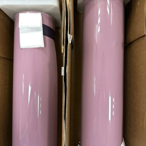 Gloss Rose Latte Pink Car Vinyl Wrap PET review 