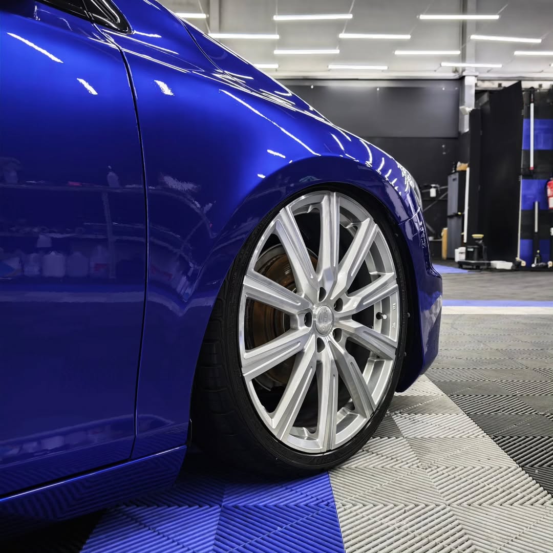 Gloss Metallic Ocean Deep Blue Car Vinyl Wrap PET review ncw 02