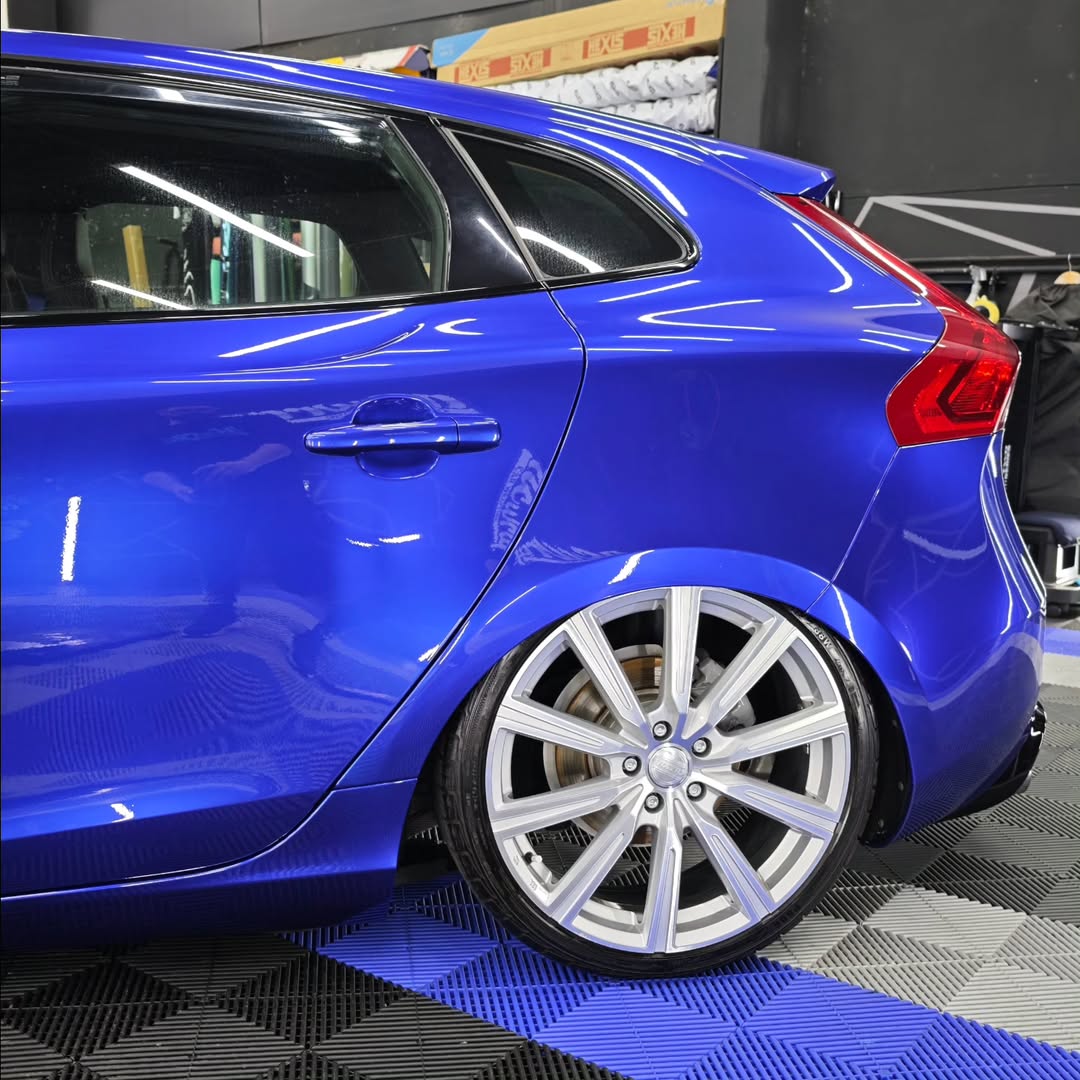 Gloss Metallic Ocean Deep Blue Car Vinyl Wrap PET review ncw 04