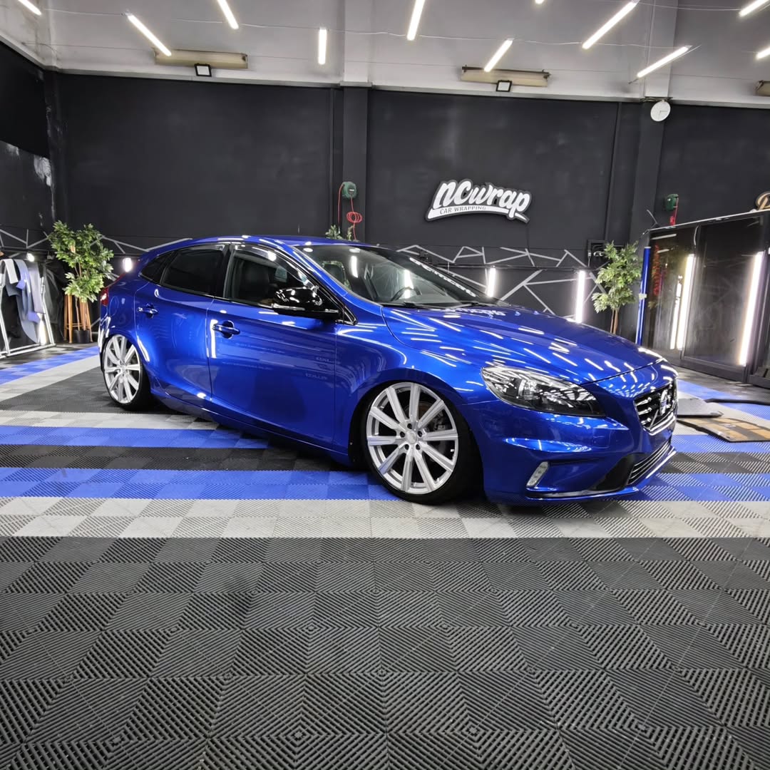 Gloss Metallic Ocean Deep Blue Car Vinyl Wrap PET review ncw 00