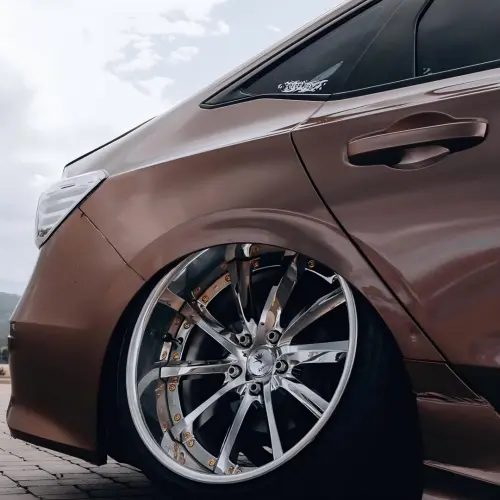 Gloss Metallic Metal Brown Car Vinyl Wrap PET review 