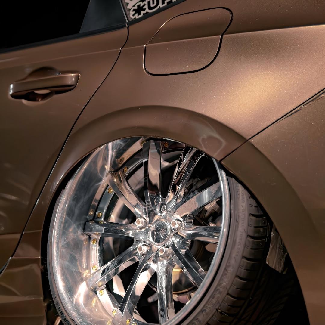 Gloss Metallic Metal Brown Car Vinyl Wrap PET review q2static 02