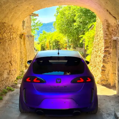 Matte Satin Chrome Purple Car Vinyl Wrap PET  review 