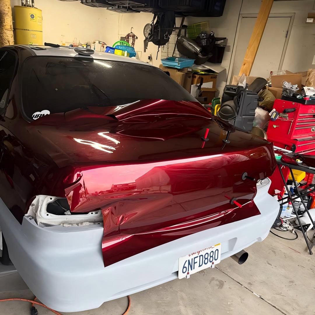 Ultra Glossy Liquid Dragon Red Car Vinyl Wrap PET review its_diegi 02