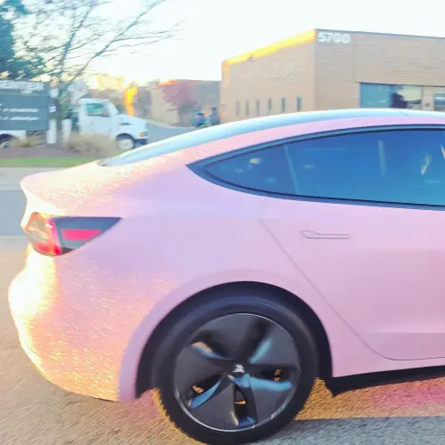 Matte Diamond Glitter Pink Car Vinyl Wrap review 