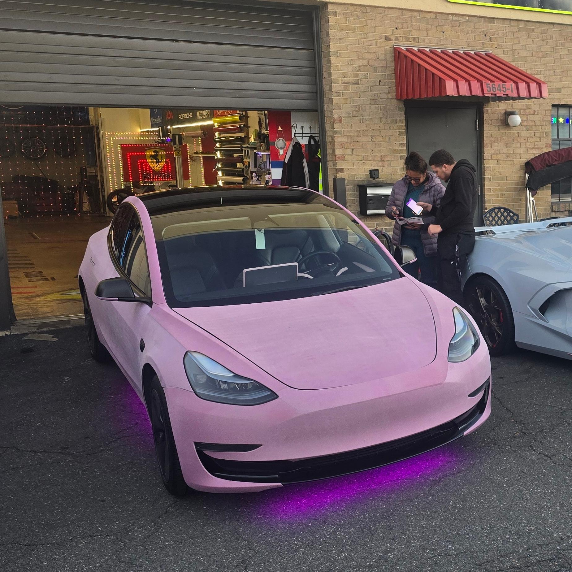Matte Diamond Glitter Pink Car Vinyl Wrap review Acwraps 01