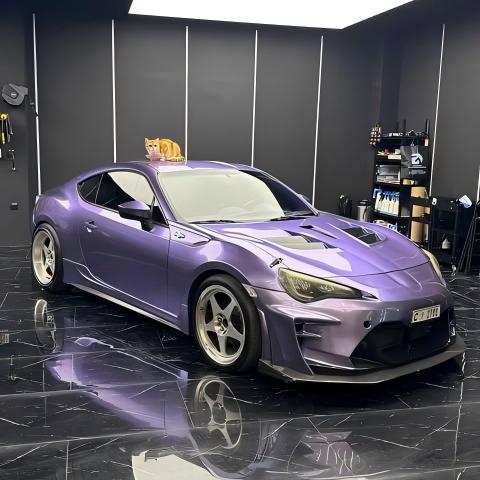 Gloss Metallic Viola Purple Car Vinyl Wrap PET review brzontiktok 01