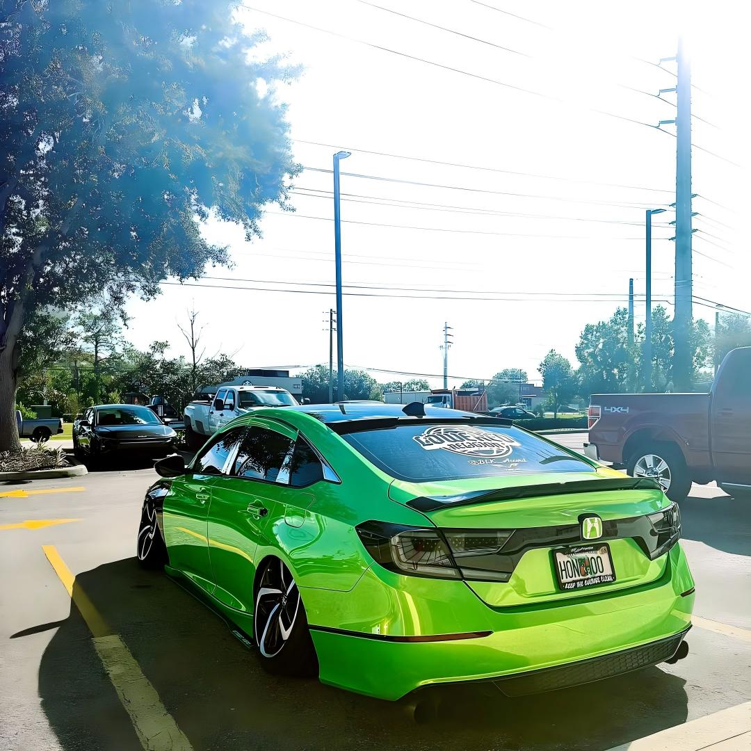 Gloss Metallic Gold Green Car Vinyl Wrap PET review blk_accord 00