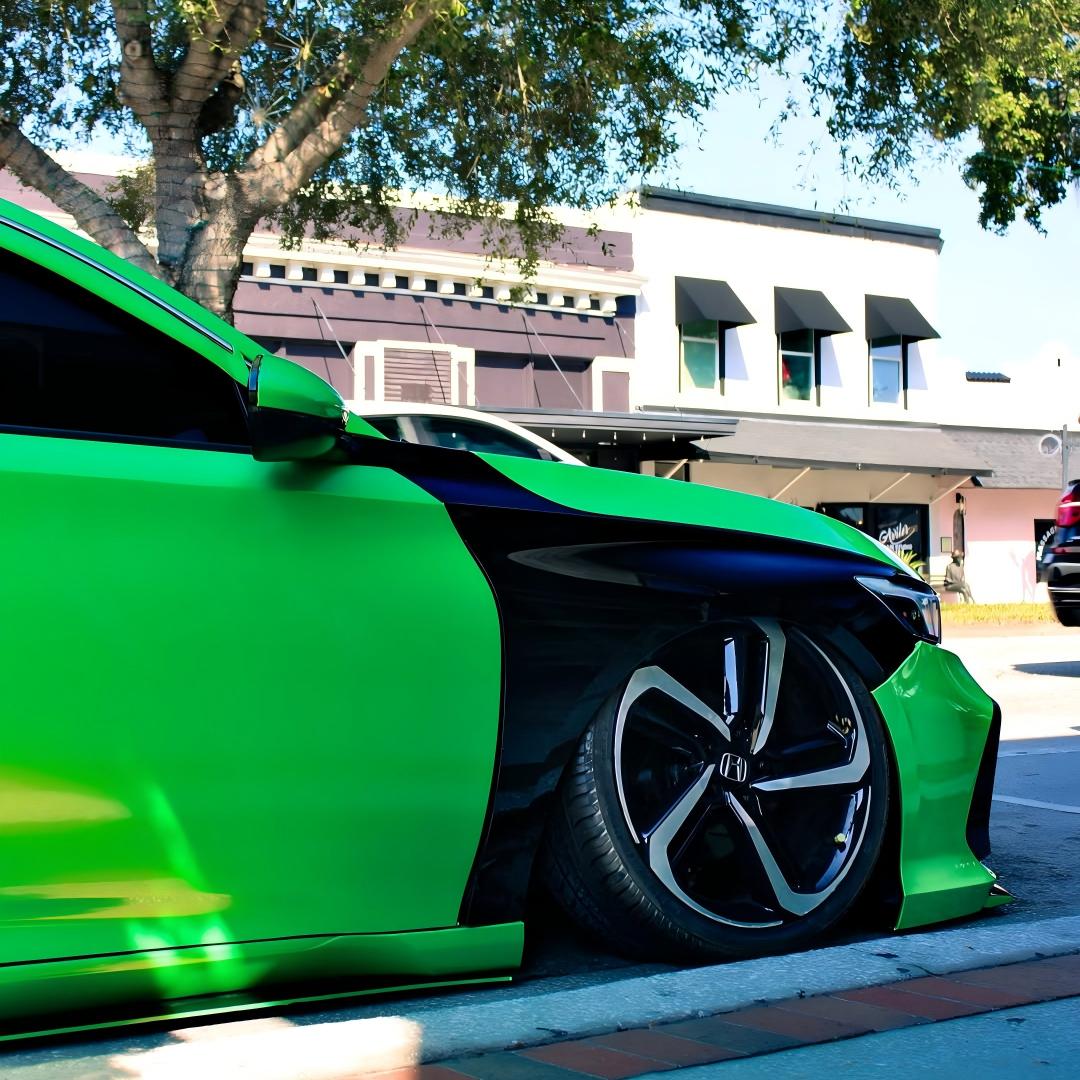 Gloss Metallic Gold Green Car Vinyl Wrap PET review blk_accord 04