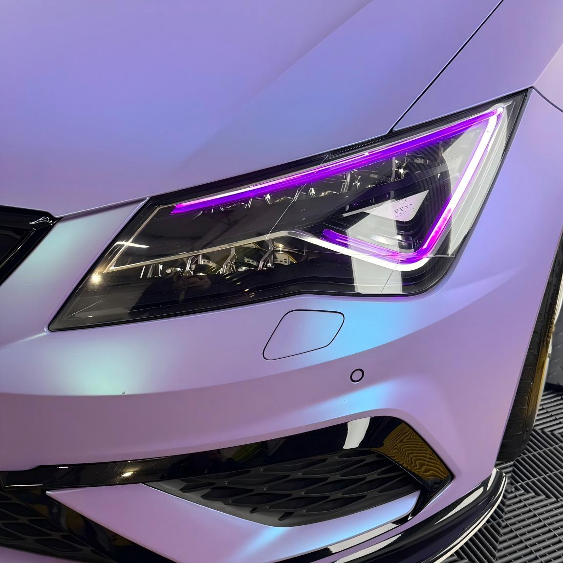 Matte Chameleon Glacial Frost Purple Car Vinyl Wrap PET review spookra_ 01