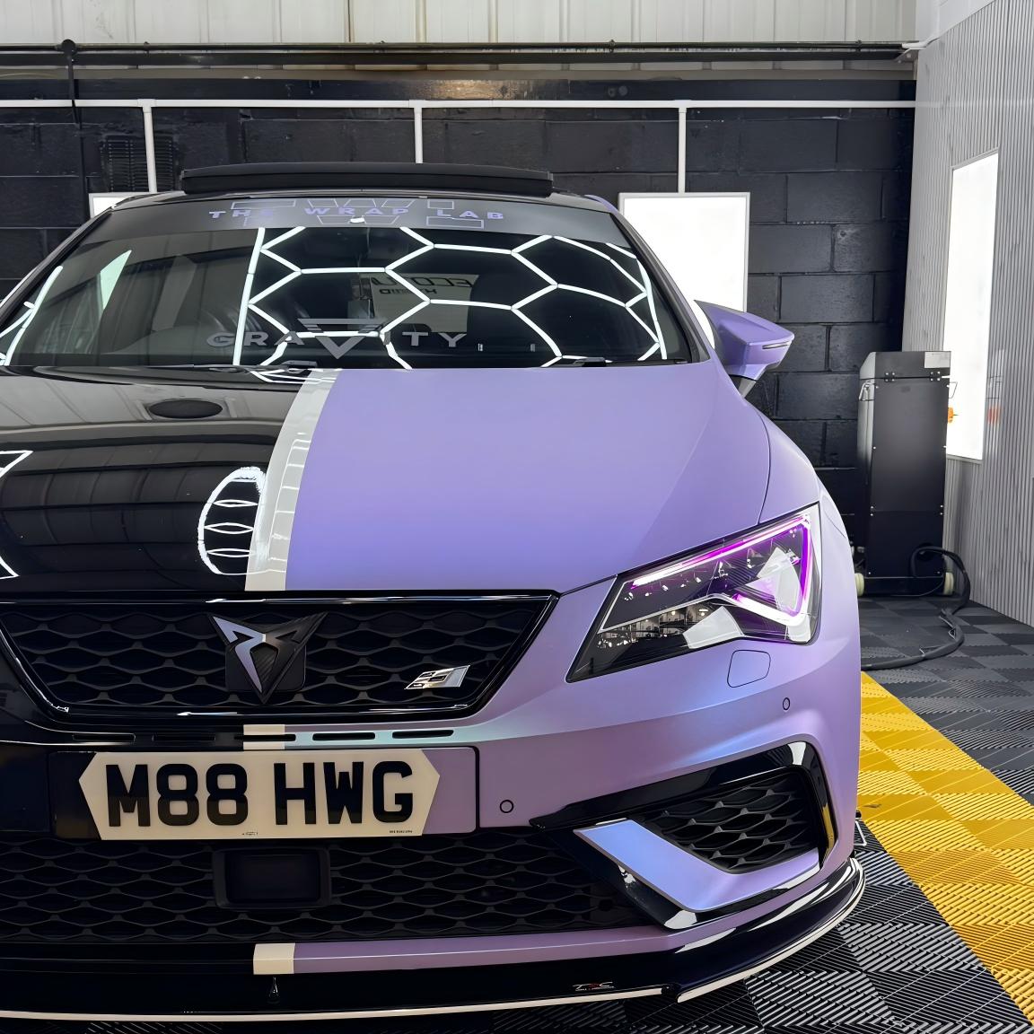 Matte Chameleon Glacial Frost Purple Car Vinyl Wrap PET review spookra_ 03