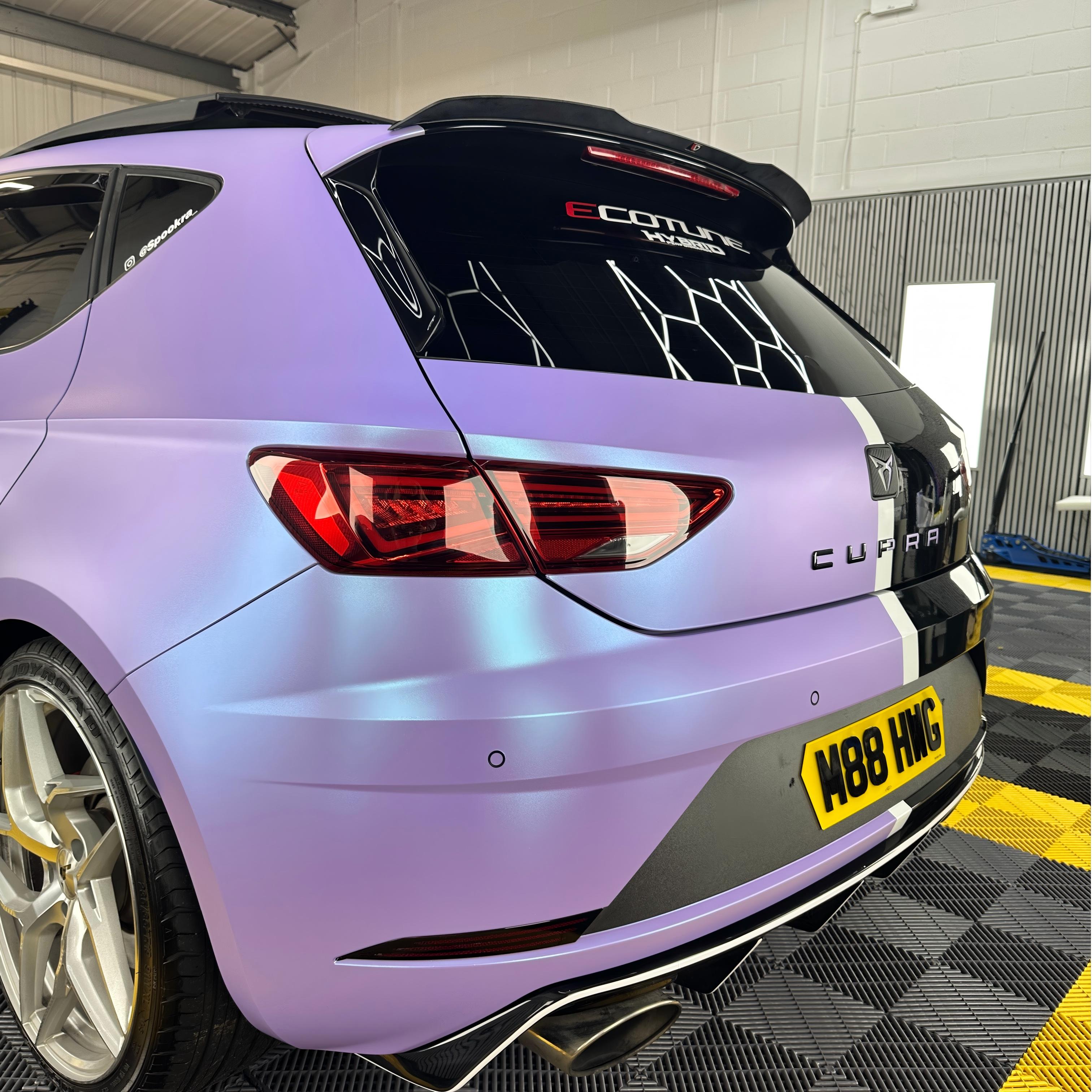 Matte Chameleon Glacial Frost Purple Car Vinyl Wrap PET review spookra_ 04