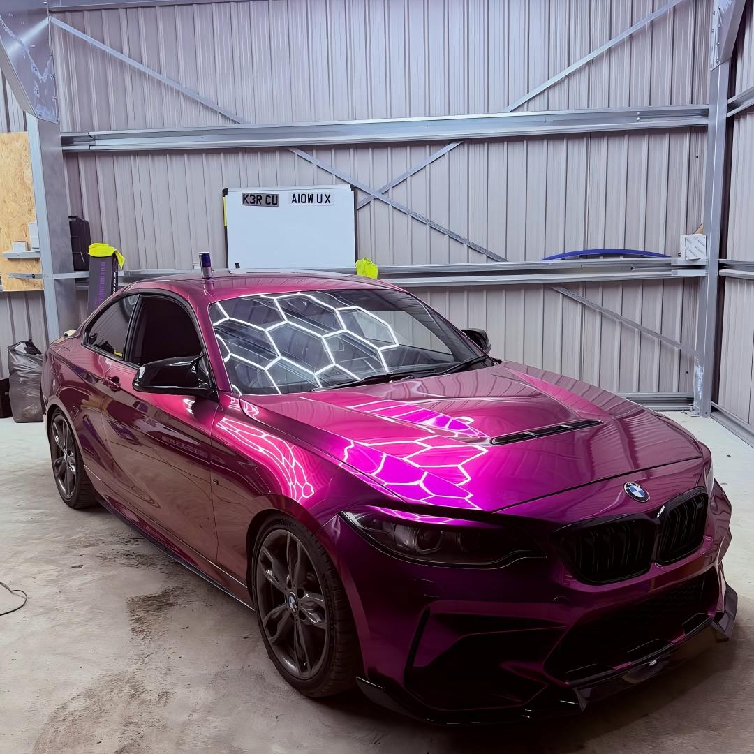 Super  Glossy Pearl Purple Car Vinyl Wrap PET review klgraphicsdesigns 03
