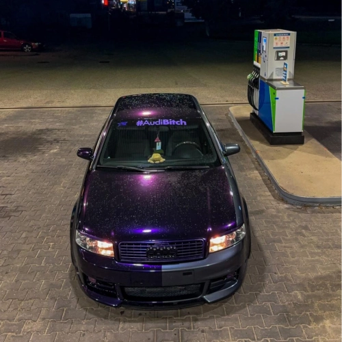 Gloss Metallic Ghost Midnight Purple Car Vinyl Wrap PET review 