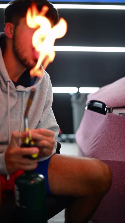 Matte Diamond Glitter Pink Car Vinyl Wrap review 