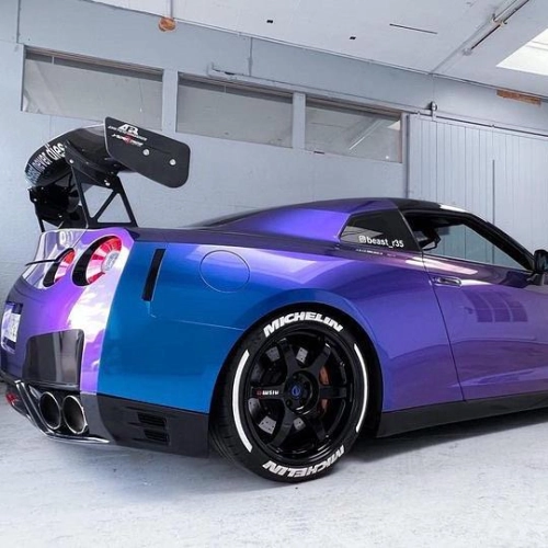 Gloss Chameleon Blue Purple Car Vinyl Wrap review 