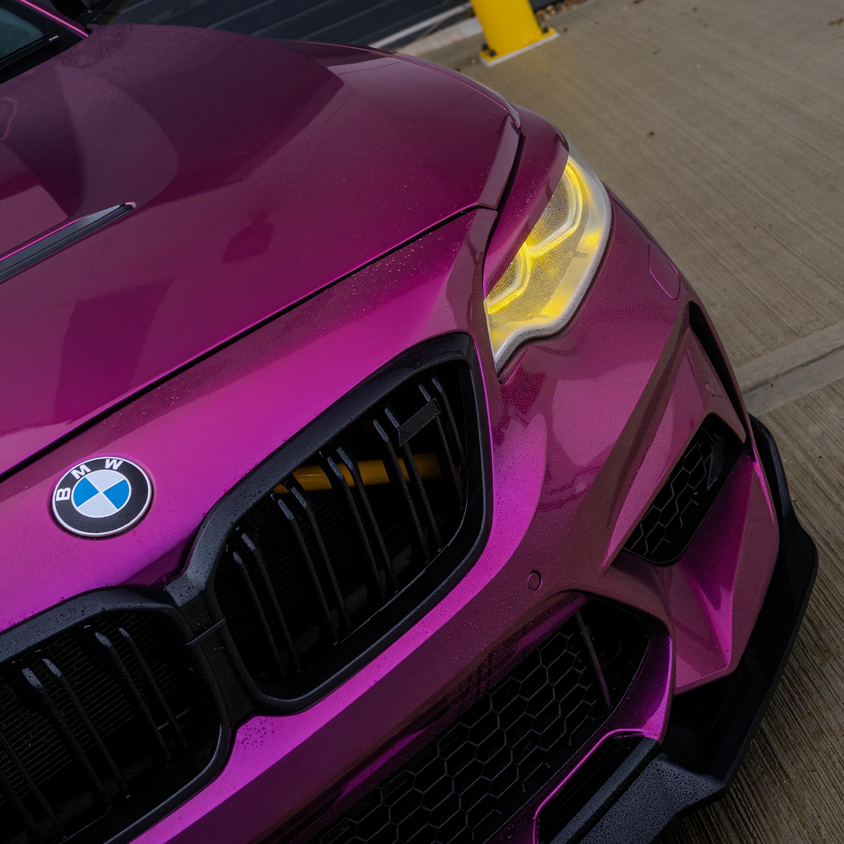 Super  Glossy Pearl Purple Car Vinyl Wrap PET review Pearl 04