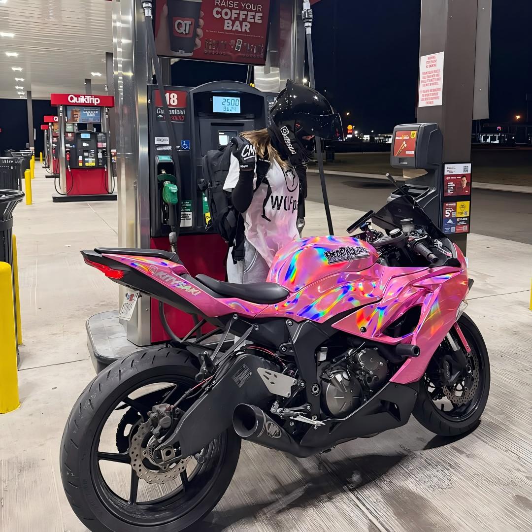 Gloss Pink Holographic Chrome Laser Car Vinyl Wrap Coupe BMW review kitysak 04