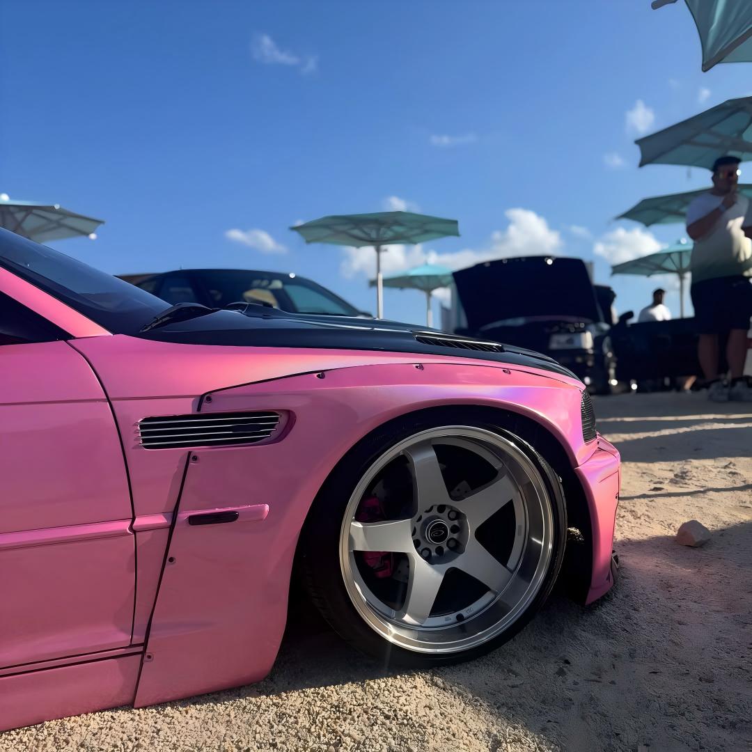 Gloss Metallic Rainbow Laser Pink Car Vinyl Wrap review dayna.e46 04