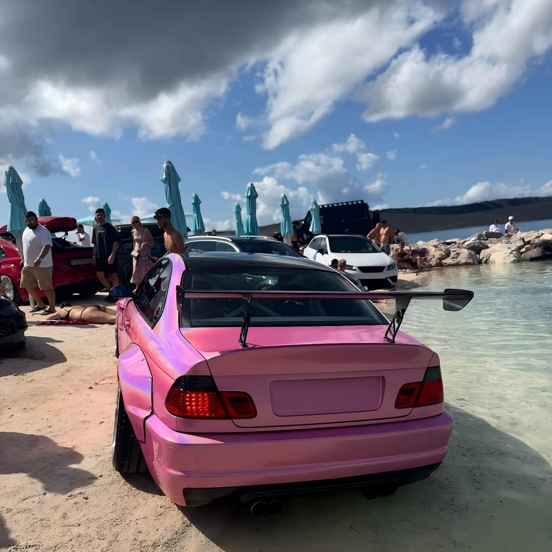 Gloss Metallic Rainbow Laser Pink Car Vinyl Wrap review dayna.e46 00
