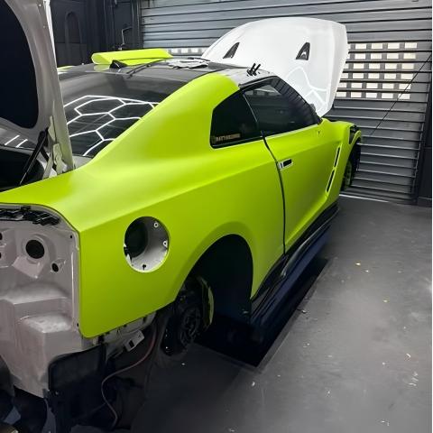 Matte Ultimate Flat Fluorescent Yellow Car Vinyl Wrap PET review matthieuhmd 03
