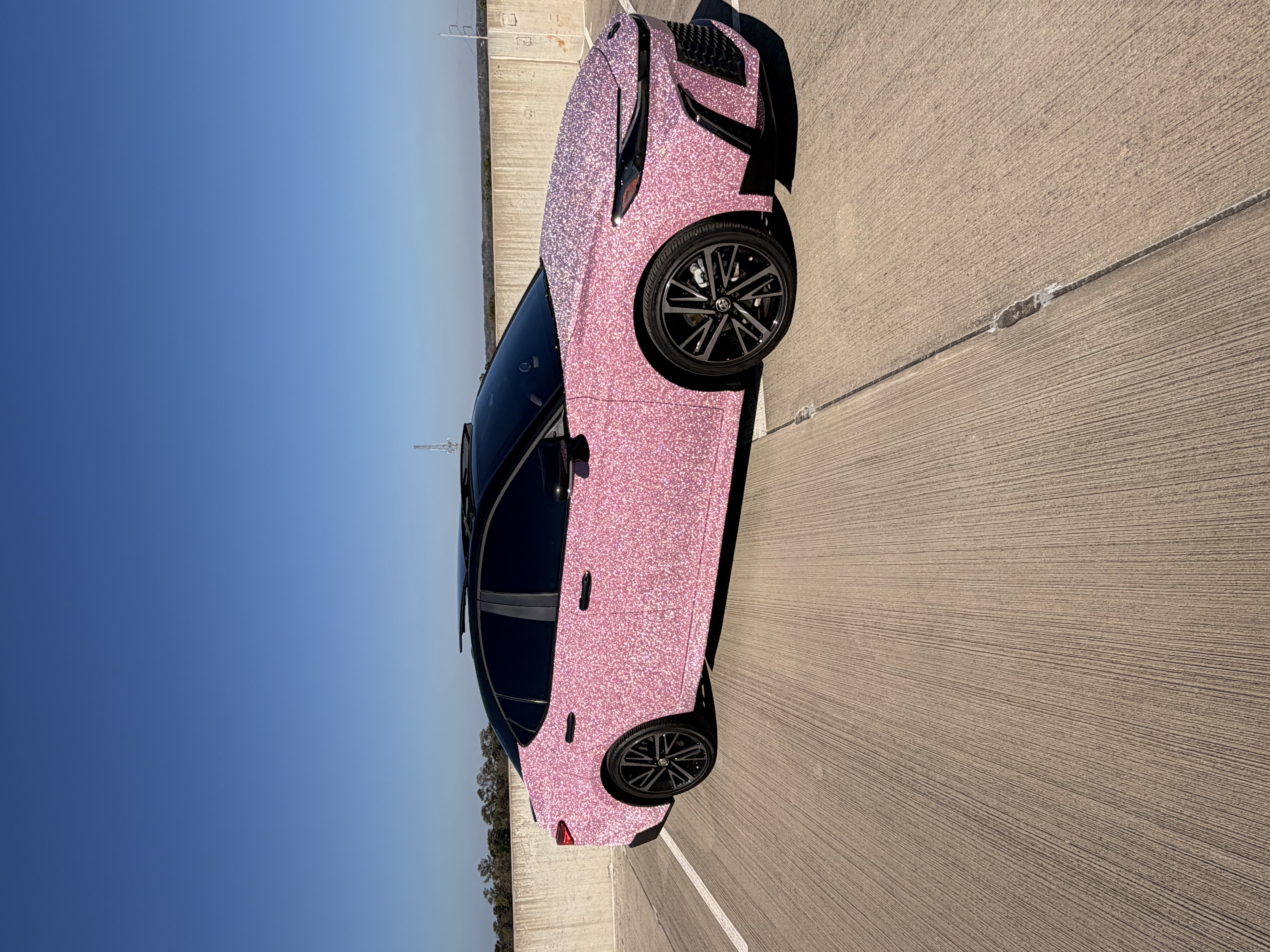 Matte Diamond Glitter Pink Car Vinyl Wrap review Awesome 01