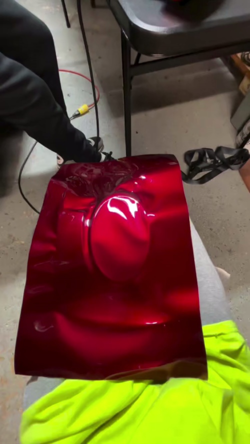 Ultra Glossy Liquid Dragon Red Car Vinyl Wrap PET review 