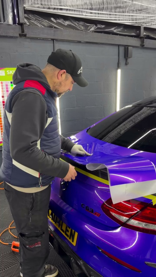 Glossy Metallic Royalty Purple Explosion Purple Vinyl Wrap PET review 