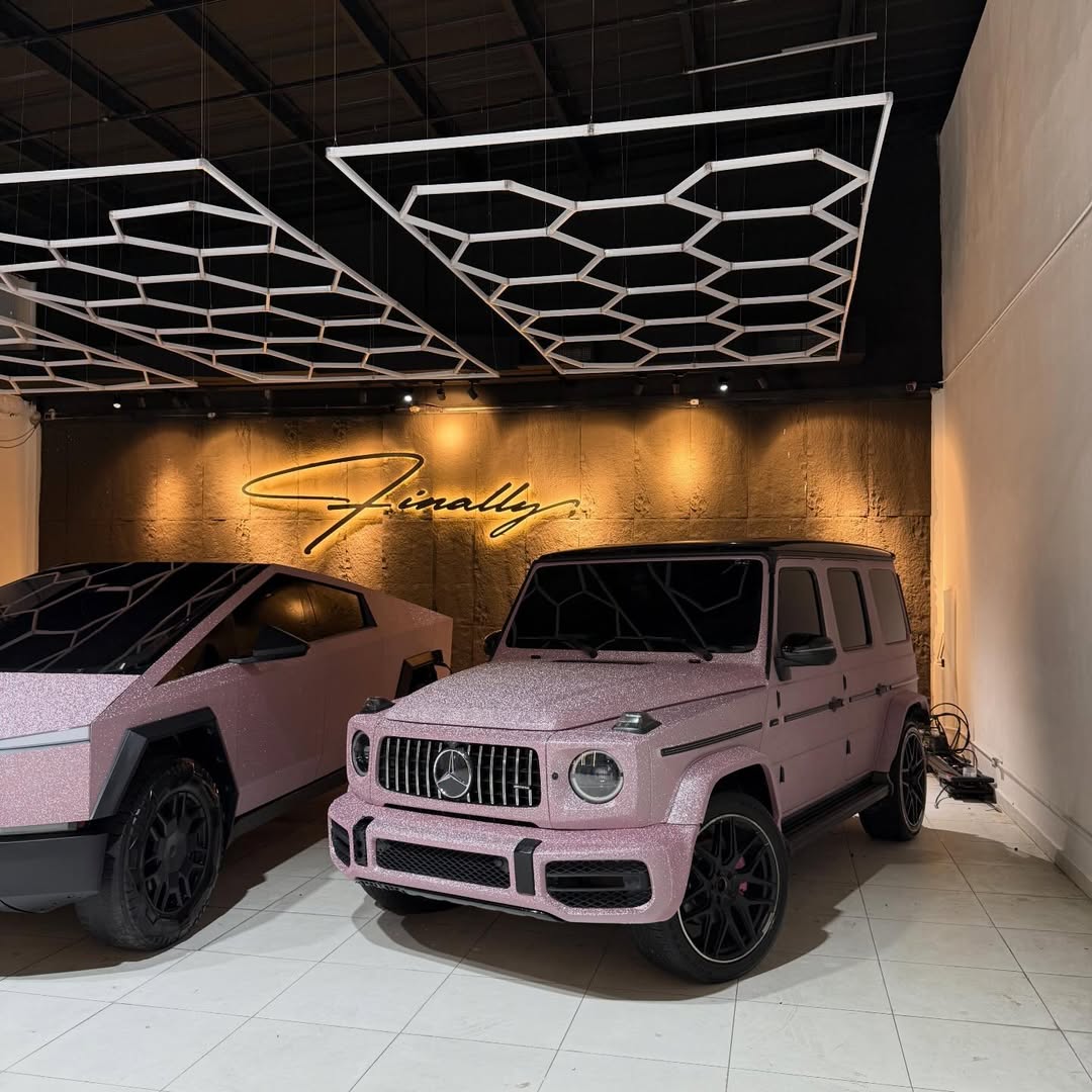 Matte Diamond Glitter Pink Car Vinyl Wrap review 3