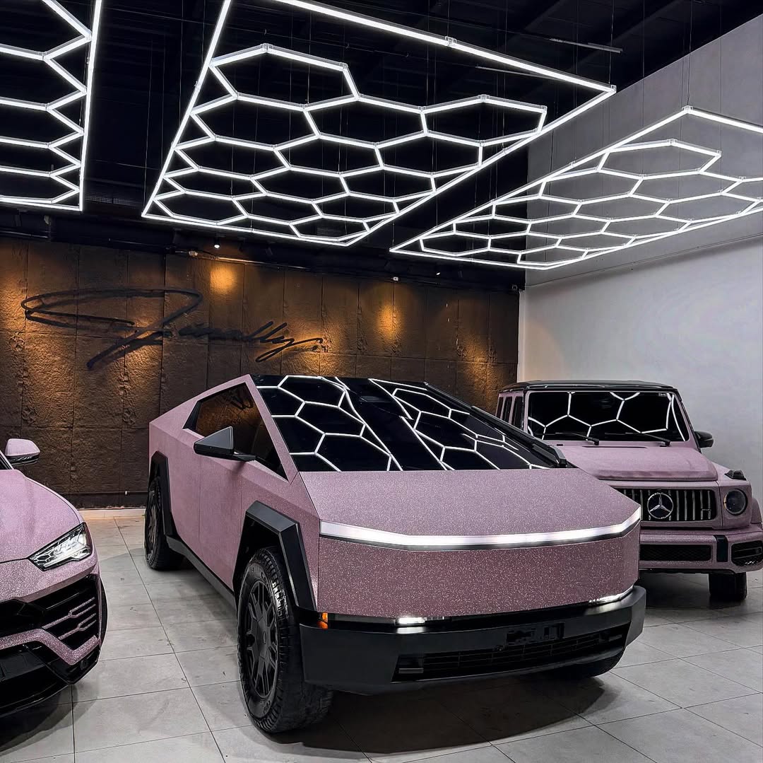 Matte Diamond Glitter Pink Car Vinyl Wrap review 5