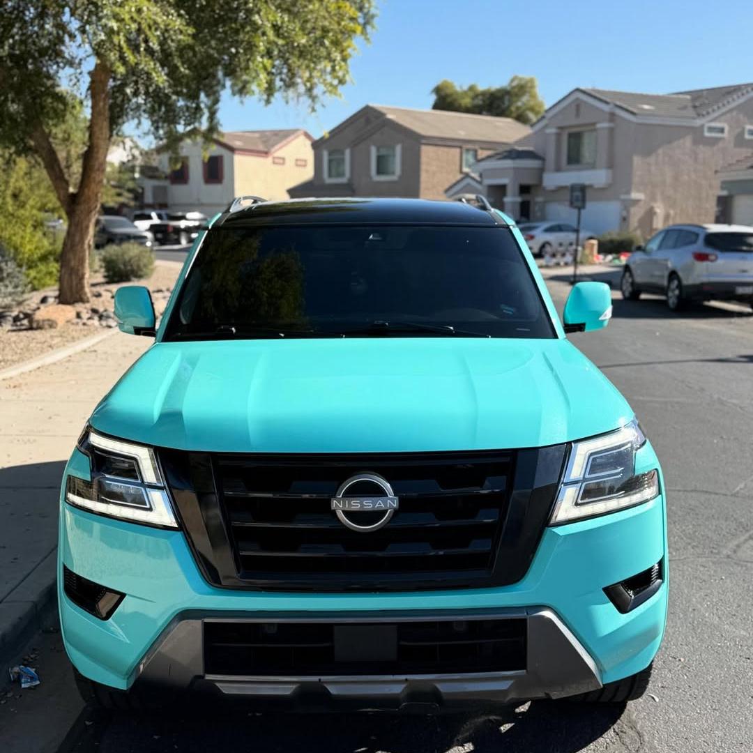 Gloss Sparkle Glitter Tiffany Blue Car Vinyl Wrap review 1