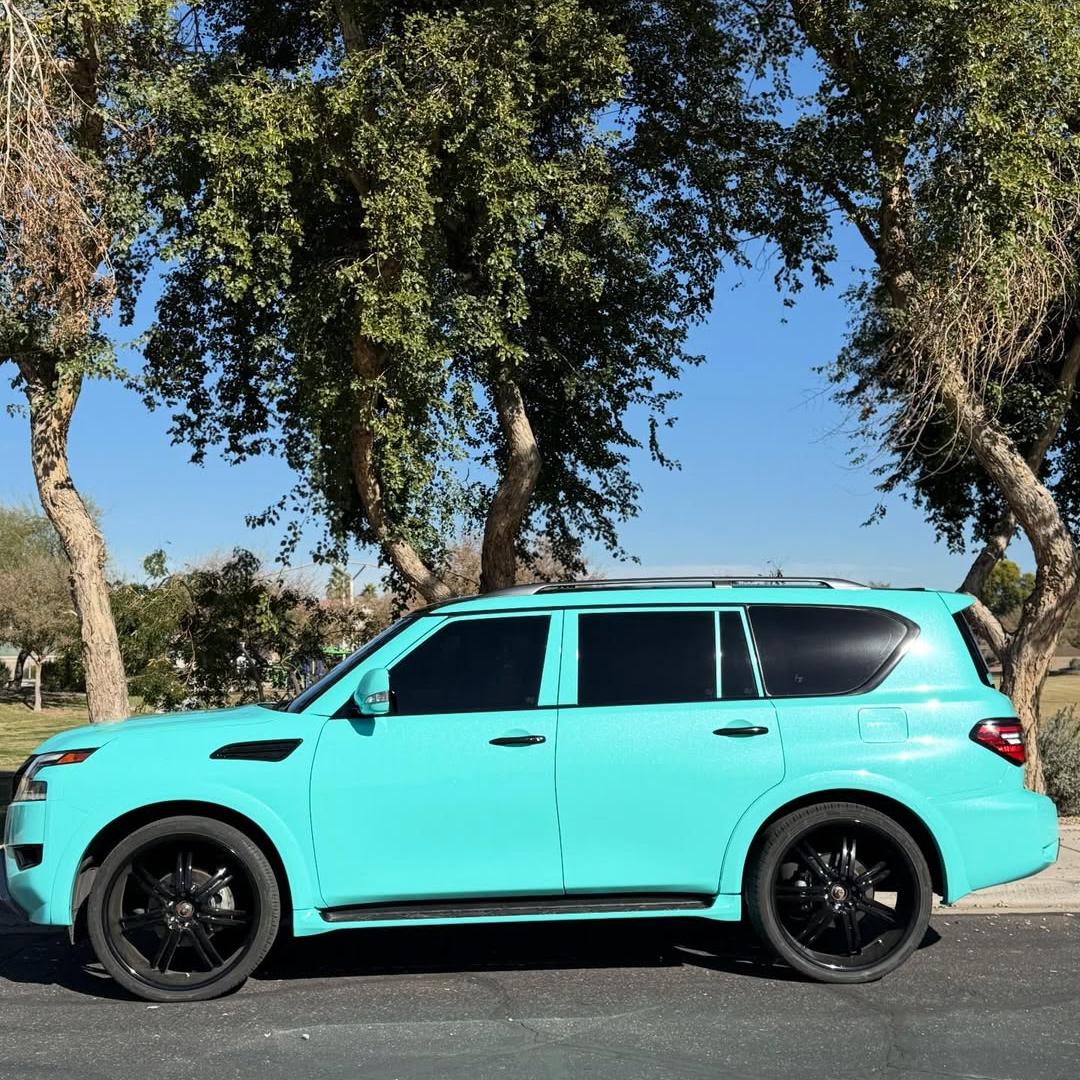 Gloss Sparkle Glitter Tiffany Blue Car Vinyl Wrap review 3