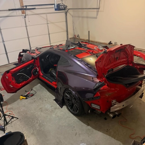 Gloss Metallic Galaxy Purple Car Vinyl Wrap PET review 