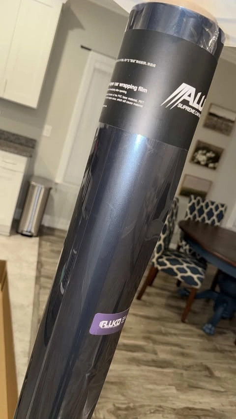 Gloss Metallic Chameleon Color Shift Grey Blue Car Vinyl Wrap PET review 