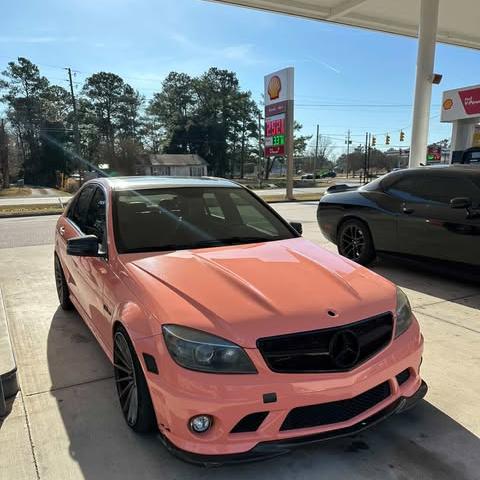 Gloss Salmon Pink Car Vinyl Wrap review wide_catt 01