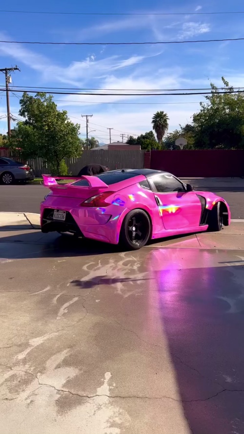 Gloss Pink Holographic Chrome Laser Car Vinyl Wrap Coupe BMW review 