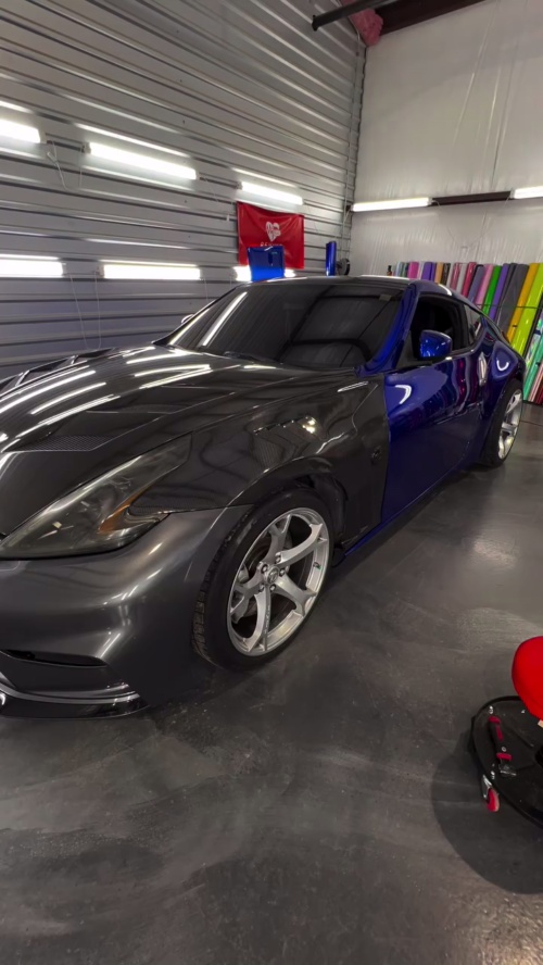 Gloss Metallic Ocean Deep Blue Car Vinyl Wrap PET review 