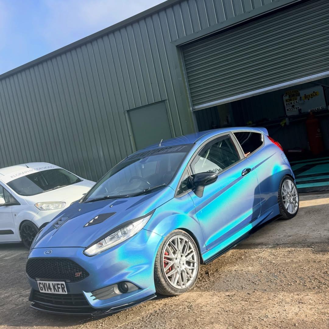 Gloss Metallic Rainbow Laser Blue Car Vinyl Wrap review klgraphicsdesign 00
