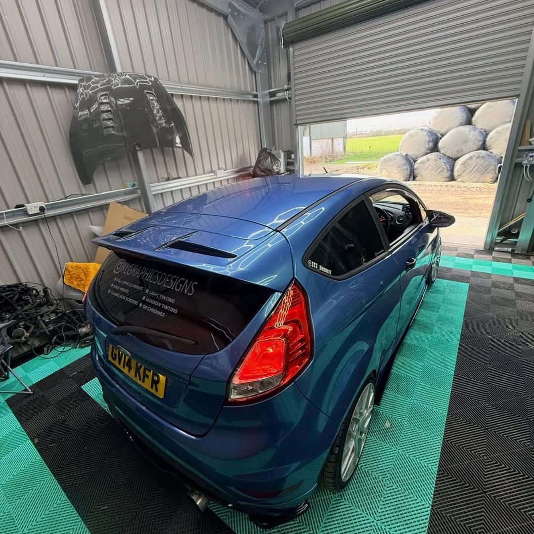 Gloss Metallic Rainbow Laser Blue Car Vinyl Wrap review klgraphicsdesign 03